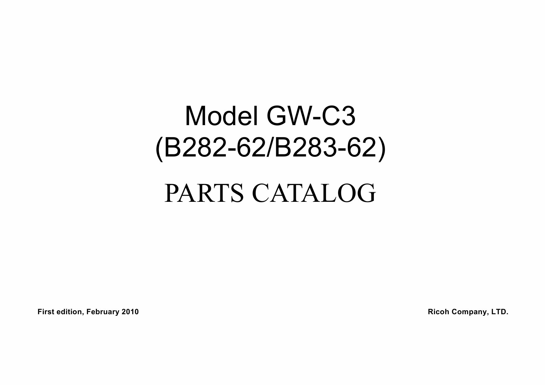 RICOH Aficio MP-1811L MP2011L B282-62 B283-62 Parts Catalog-1